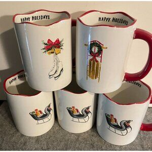 5 Angela Stachling Sketchbook Series By Magenta Holiday Christmas Mugs  # 1911